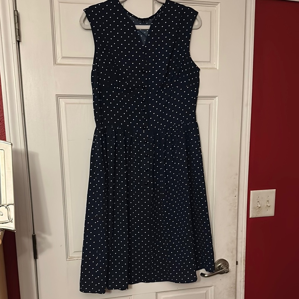 Navy Polka Dot Dress
